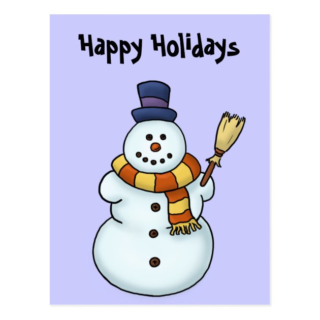 Funny Snowman Winter Holiday Postcard