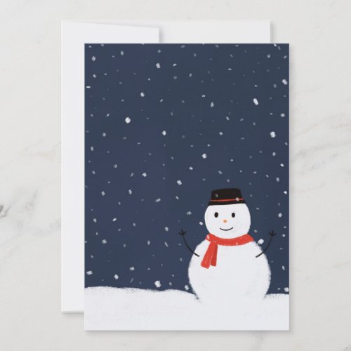 Funny Snowman Winter Scene Personalized Holiday Card