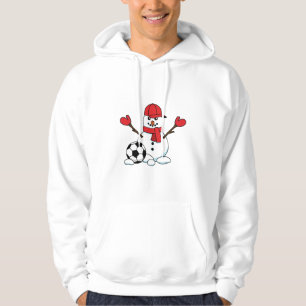 Funny Snowman with Soccer Ball Hoodie