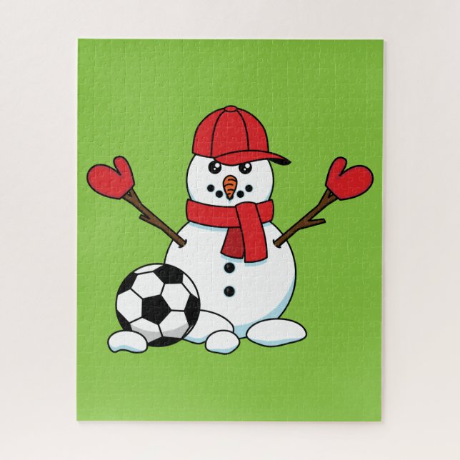Funny Snowman with Soccer Ball Jigsaw Puzzle (Vertical)