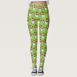 Funny Snowman with Soccer Ball Leggings