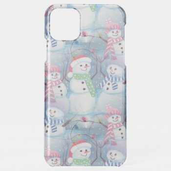 Funny Snowmen Christmas Tree String Lights Pattern Iphone 11 Pro Max Case by CaseConceptCreations at Zazzle