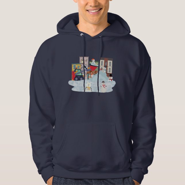 Funny Snowmen getting Plowed Hoodie (Front)