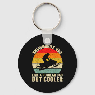 Funny Snowmobile Dad Like A Regular But Cooler Win Keychain