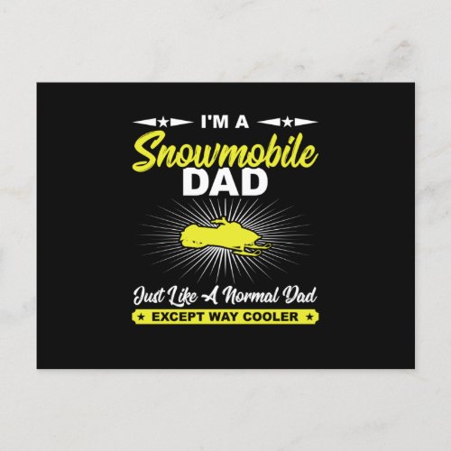Funny Snowmobile Dad Snowmobile Rider Gift T_Shirt Announcement Postcard