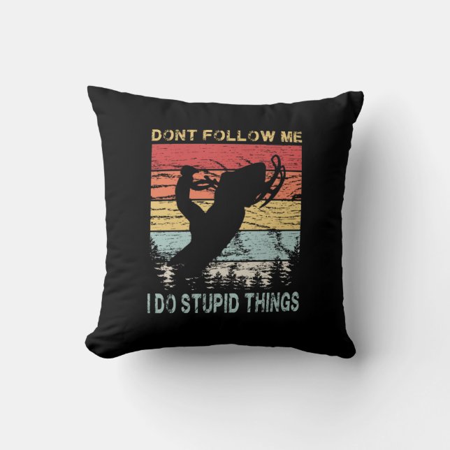 Funny Snowmobiling Throw Pillow (Front)