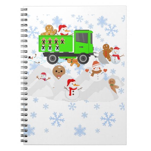 Funny Snowplowing Snowmen and Gingerbread Men Notebook
