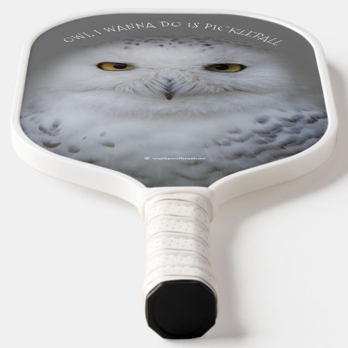 Funny Snowy Owl All I Wanna Do is Pickleball Pickleball Paddle