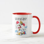 Funny snowy owl santa meme mug