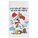 Funny snowy owl santa meme gift bag