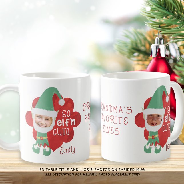 Funny SO ELF'n CUTE Elf Photo Masks Personalized Coffee Mug (Creator Uploaded)
