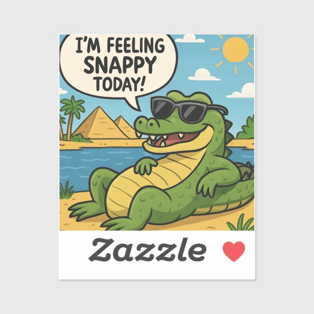 Funny Sobek Crocodile Sticker | Egyptian Humor (Sheet)