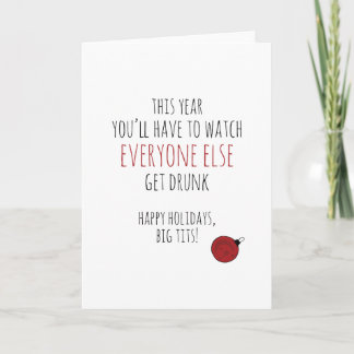 Funny sober pregnancy Christmas card