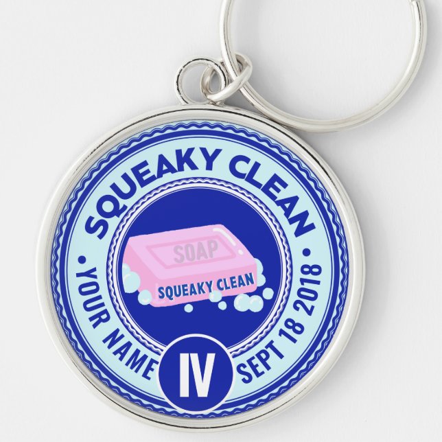Funny Sobriety Anniversary Gift for Man Keychain (Front)