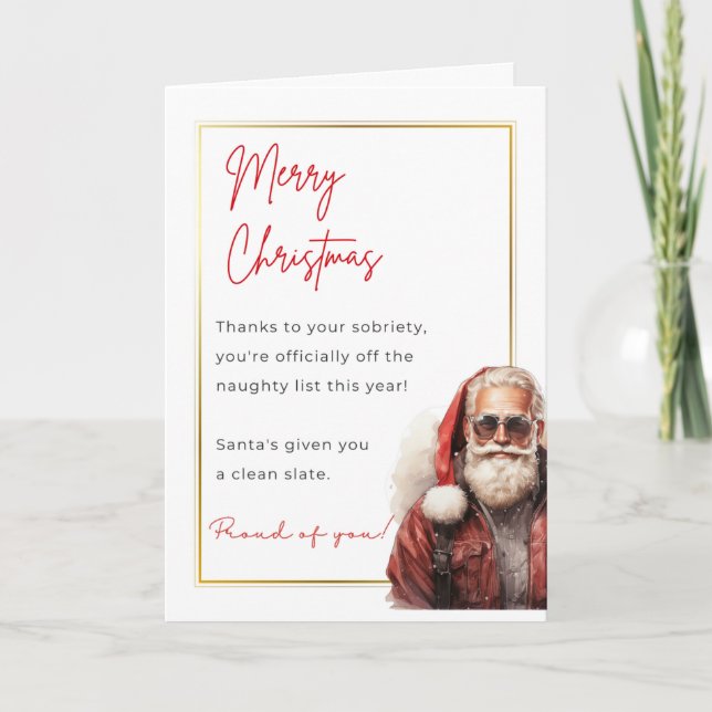 Funny Sobriety Christmas Card (Front)