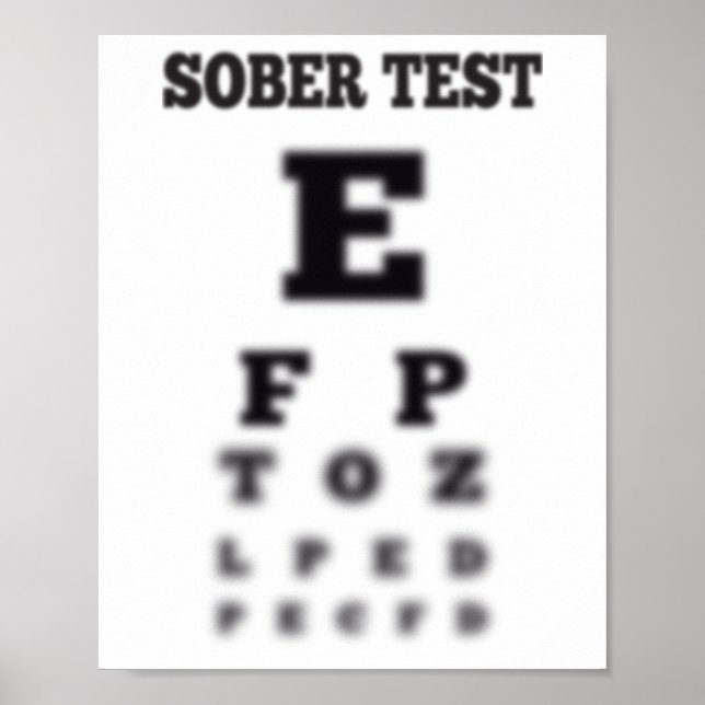 Funny Sobriety Test 🍻 Blurry Eye Chart  (Front)