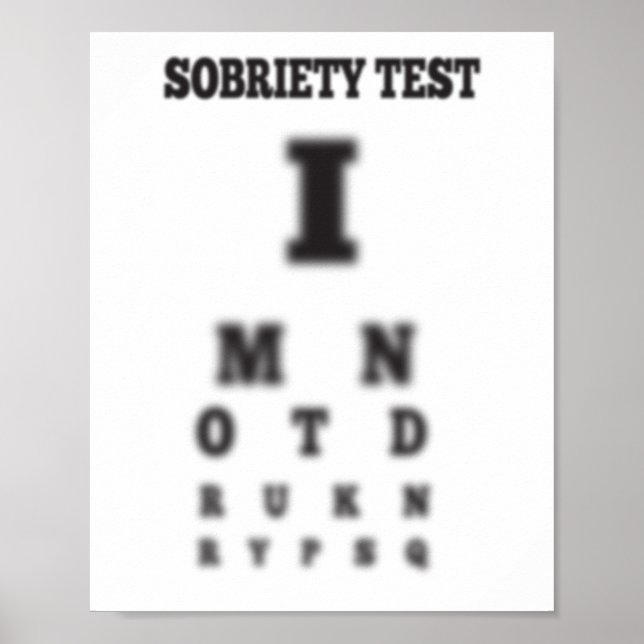 Funny Sobriety Test 🍻 Blurry Eye Chart  (Front)