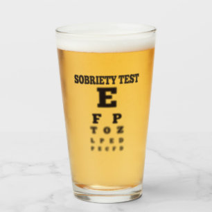 Funny Sobriety Test Glass 🍻 Blurry Eye Chart 