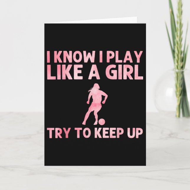 Funny Soccer Art For Women Girls Soccer Player Soc Card (Front)