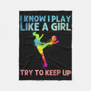 Funny Soccer Art For Women Girls Soccer Player Soc Fleece Blanket