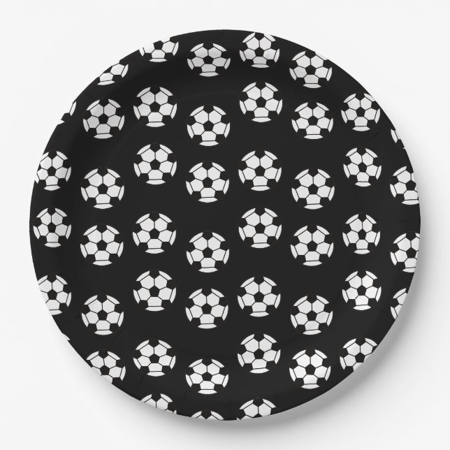 Funny Soccer Ball Pattern Paper Plates (Front)