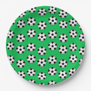 Funny Soccer Ball Pattern Paper Plates