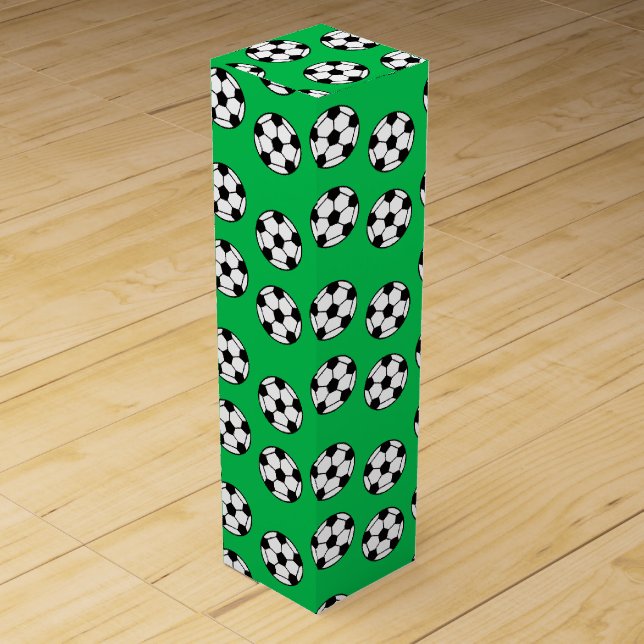 Funny Soccer Ball Pattern Wine Box (Front)