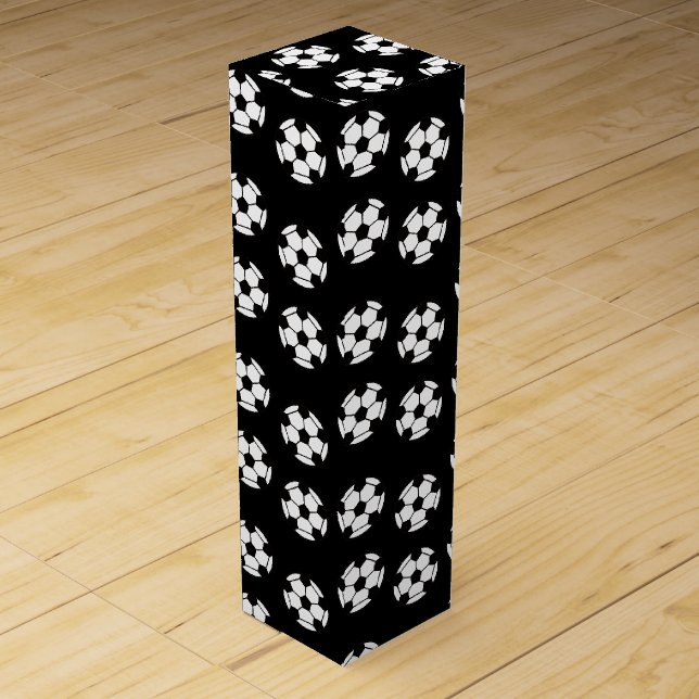 Funny Soccer Ball Pattern Wine Box (Front)