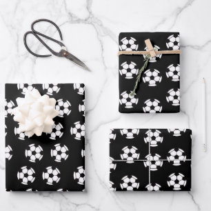 Funny Soccer Ball Pattern Wrapping Paper Sheets