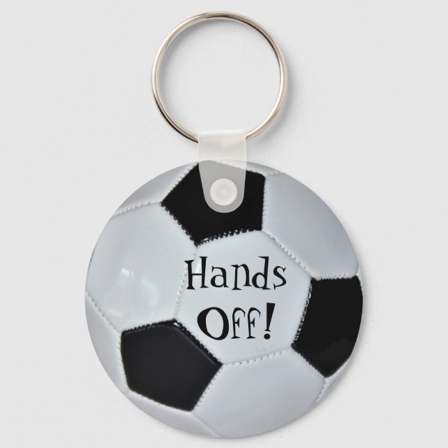Funny Soccer Ball Photo Keychain (Front)