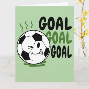 Funny soccer ball, soccer goal card