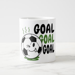 Funny soccer ball, soccer goal giant coffee mug