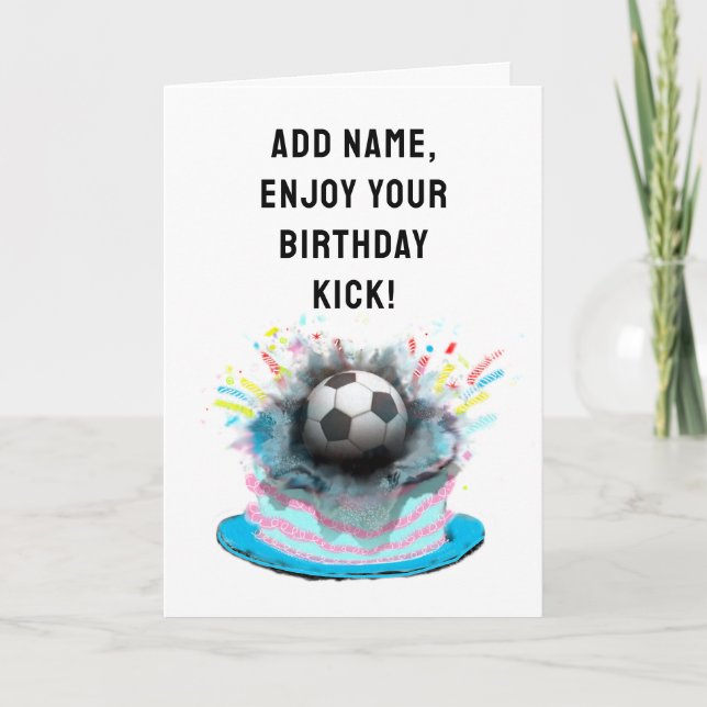 Funny Soccer Birthday Card (Front)