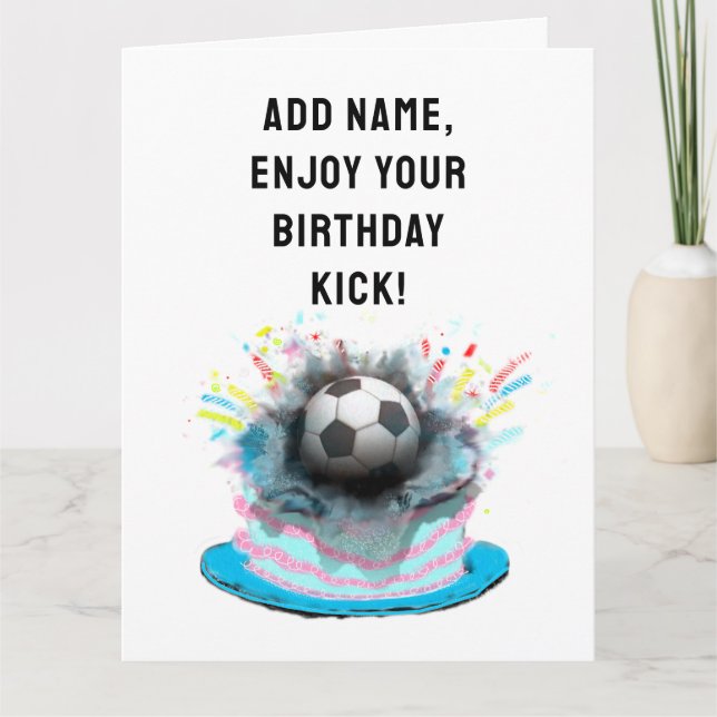 Funny Soccer Birthday Card (Front)