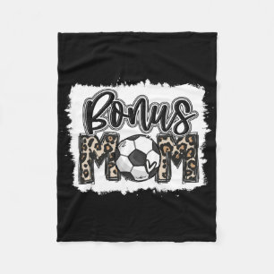 Funny Soccer Bonus Mom Leopard Mama Cool Mother's Fleece Blanket