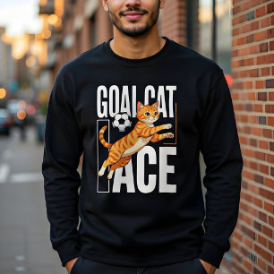 Funny Soccer Cat Lover Gift for Sports Fans Tri-Blend Shirt