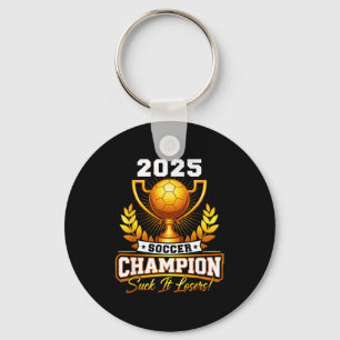 Funny Soccer Champion 2025 Trophy  Keychain