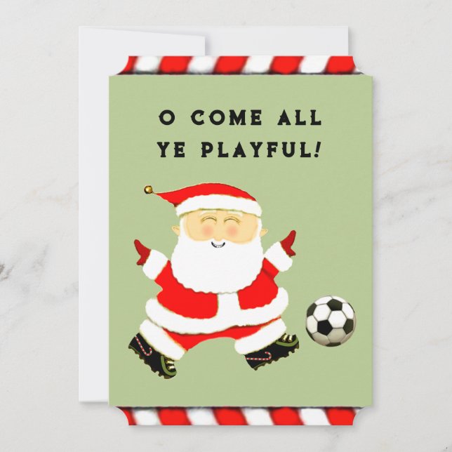 Funny Soccer Christmas Holiday Card (Front)