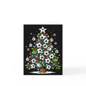 Funny Soccer Christmas Tree Lights Xmas Soccer Card