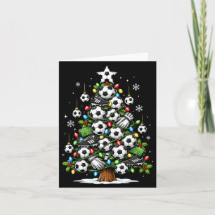 Funny Soccer Christmas Tree Lights Xmas Soccer Card