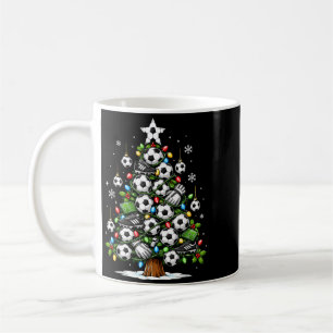 Funny Soccer Christmas Tree Lights Xmas Soccer Coffee Mug