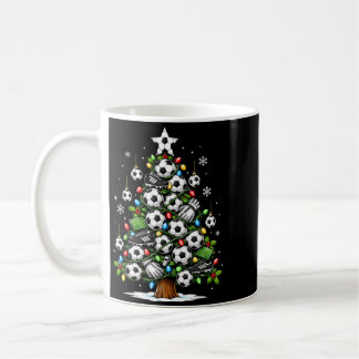 Funny Soccer Christmas Tree Lights Xmas Soccer Coffee Mug