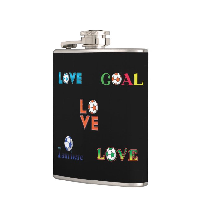 Funny Soccer Cup Sticker Flask (Left)