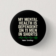 Funny Soccer Fan Mental Health Heartbeat Graphic 