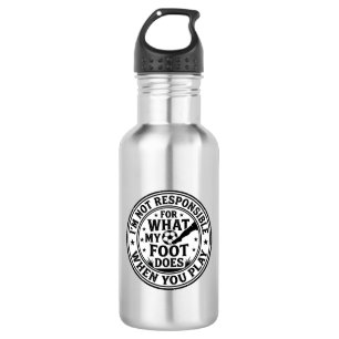 Funny Soccer Foot Warning Vintage Shirt Design_1 Stainless Steel Water Bottle