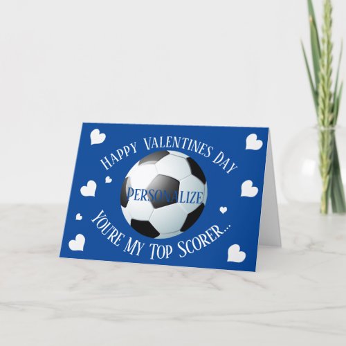 Funny Soccer Football My Top Scorer Valentines Holiday Card