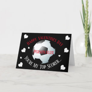 Funny Soccer Football My Top Scorer Valentines Holiday Card