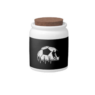 Funny Soccer Heartbeat Soccer Player Candy Jar