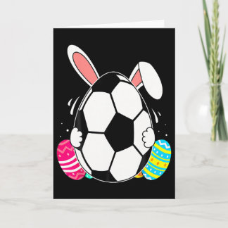 Funny Soccer Ll With Bunny Ears Easter Day Men Boy Card