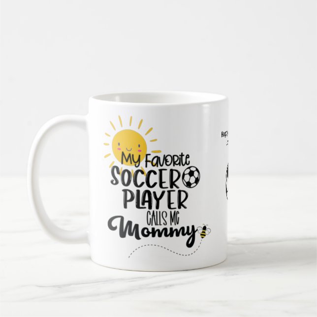 Funny SOCCER MOM Mothers Day Birthday Personalized Coffee Mug (Left)